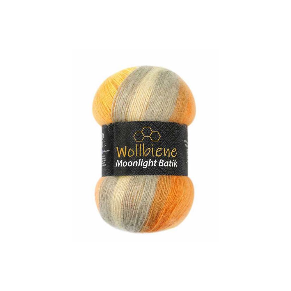 Orange, Twine/Thread/Cord, Art & School, Wollbiene, Moonlight Batik, Acrylic & Wool, Yarn, 4000, Orange & Grey, 733063